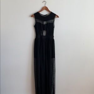 Black lace short pants dress